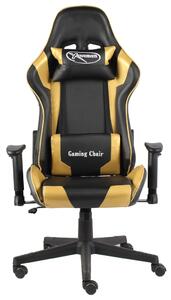 Otočná herná stolička zlatá PVC