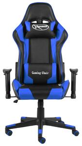Otočná herná stolička modrá PVC