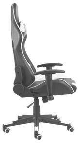 Otočná herná stolička biela PVC