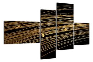 Abstraktný obraz zlatých vlákien (Obraz 110x70cm)