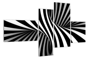 Čiernobiely abstraktný obraz (Obraz 110x70cm)