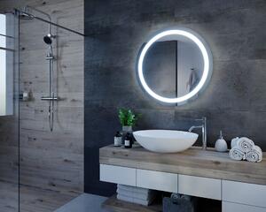 Okrúhle zrkadlo do kúpeľne s LED osvetlením C4