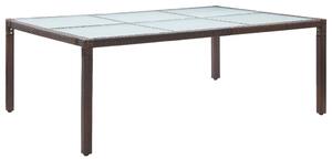 Vonkajší jedálenský stôl hnedý 200x150x74 cm polyratan