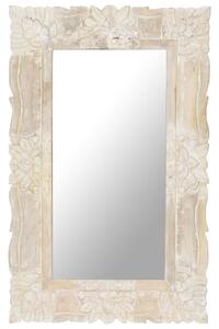 Zrkadlo biele 80x50 cm masívne mangovníkové drevo