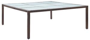 Záhradný jedálenský stôl hnedý 200x200x74 cm polyratanový