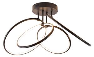 Stropná lampa čierna vrátane LED 3-stupňových stmievateľných 4 svetiel - Joaniqa