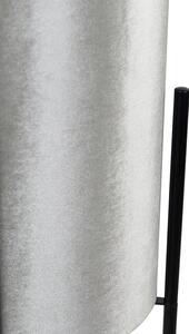 Dizajnová stojaca lampa čierny zamatový odtieň tupo so zlatou farbou - Rich