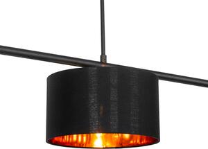 Moderné závesné svietidlo čierne so zlatou 125 cm 3-svetlo - VT 3