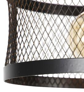 Priemyselná závesná lampa čierna s lanom 2-svetlo - Cage Robusto