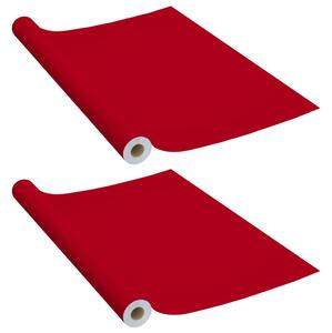 Samolepiace tapety na nábytok 2 ks, červené 500x90 cm, PVC