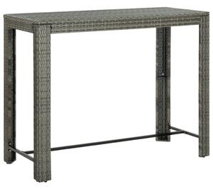 Záhradný barový stolík sivý 140,5x60,5x110,5 cm polyratanový