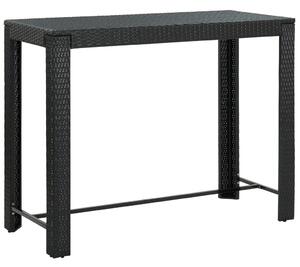 Záhradný barový stôl čierny 140,5x60,5x110,5 cm polyratanový