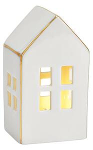 Biely LED porcelánový domček SHINY HOUSE