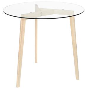 Jedálenský stôl priehľadný 80 cm tvrdené sklo