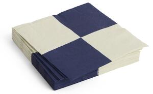 Papírové ubrousky Pattern Lunch Off-white/Dark Blue – set 20 ks