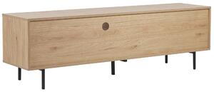 TV stolík dub s bielou, upravené drevo, TV až 75 ʺ, šuplíky, skrinky