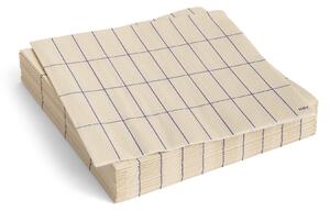 Papierové servítky Pattern Lunch Off-white/Blue Grid – set 20 ks