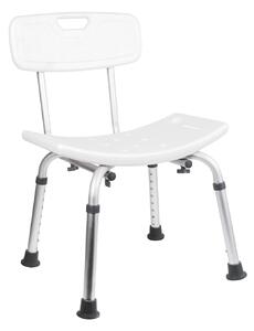 BISK Erga Handicap "PRO", obdĺžniková stolička do kúpeľne s chrbtovou operou 495x545x840 mm, biela, ERG-07657