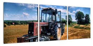Obraz traktora v poli (Obraz 90x30cm)