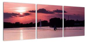 Západ slnka na vode, obraz (Obraz 90x30cm)