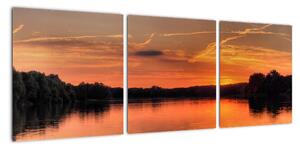 Západ slnka na jazere, obraz (Obraz 90x30cm)