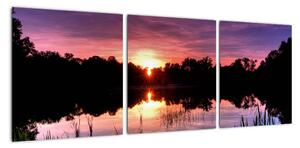 Obraz nočného jazera (Obraz 90x30cm)