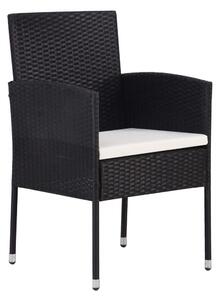 Záhradné stoličky 4 ks, polyratan, čierne