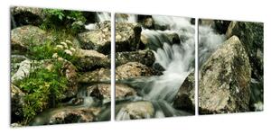 Horský vodopád - obraz (Obraz 90x30cm)