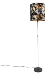 Stojacia lampa čierny kvetinový vzor nastaviteľný 40 cm - Parte