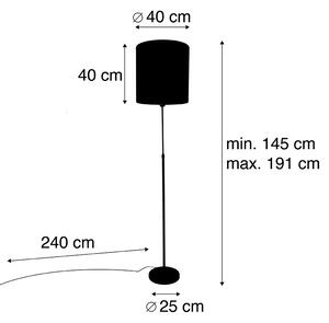 Stojatá lampa čierne tienidlo červené 40 cm nastaviteľné - Parte