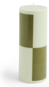 Sviečka Column Candle M Light Green and Army Green 100 h
