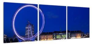 Nočné Londýnske oko - obrazy (Obraz 90x30cm)