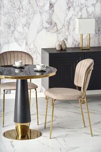 MOLINA stôl okrúhly, Čierny mramor / Čierny / zlaté