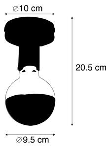 Dizajnové stropné svietidlo čierne s horným zrkadlom G95 čierne - Facil