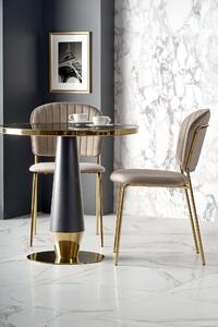 MOLINA stôl okrúhly, Čierny mramor / Čierny / zlaté