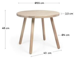MUZZA Detský stôl cilia Ø 55 cm prírodný