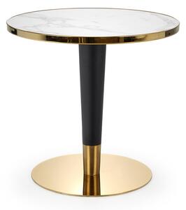MORATA stôl okrúhly, Biely mramor / Čierny / zlaté