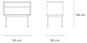 MUZZA Nočný stolík okoy 52 x 59 cm antracit