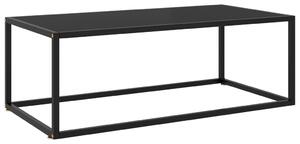 Konferenčný stolík, čierny, čierne sklo 100x50x35 cm