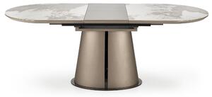 ROBINSON Rozkladací stôl, béžový mramor / cappuccino / Čierny