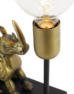 Vintage stolná lampa z mosadze - Animal Haesehorn
