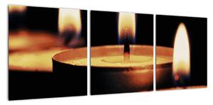 Horiace sviečky - obraz (Obraz 90x30cm)