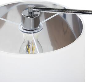 Závesná lampa biele kovové 2-plameňové látkovej odtiene v tvare bubna Minimalistický dizajn, vintage štýl pre obývaciu izbu, spálňu a jedáleň