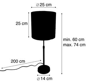 Stolová lampa čierny zamatový odtieň hnedá 25 cm nastaviteľná - Parte