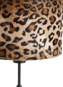 Stolová lampa čierny zamatový odtieň leopardie prevedenie 25 cm - Parte