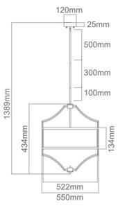 Open Design OR80933 - Luster na tyči STESSO 4xE27/15W/230V pr. 55 cm mosadz/biela