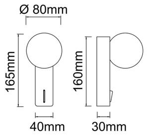 Open Design OR85570 - Nástenné svietidlo BOLETTA 1xG9/8W/230V čierne