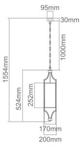 Open Design OR80551 - Luster na reťazi LUNGA 1xE27/15W/230V lesklý chróm/biela