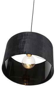 Moderná závesná lampa čierna s čiernym tienidlom 35 cm - Combi