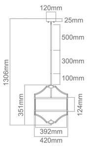 Open Design OR80902- Luster na tyči STESSO 4xE27/15W/230V priemer 42 cm lesklý chróm/biela